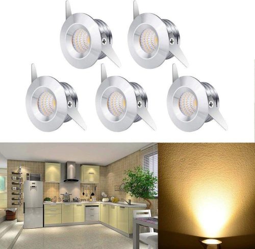 5 db LED süllyesztett mennyezeti lámpa, GBESTE 3W LED mennyezeti spotlámpák, 3000K-6000K 230V, LED süllyesztett spotlámpák nappaliba, hálószobába, konyhába (meleg fehér, FC975) [A++ energiaosztály]