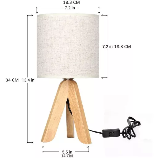 Stolna lampa Shinoske Fa, platneni abažur
