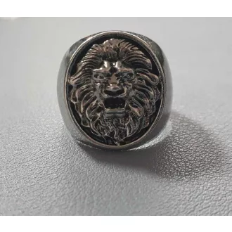 Strieborný prsteň s motívom levej hlavy (veľkosť 10)