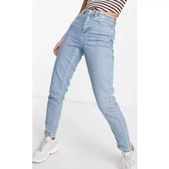   Rifle Topshop High Rise Mom strihu, Bleach Blue, W30 L30 EUR 40