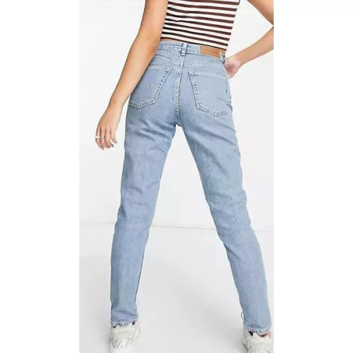 Rifle Topshop High Rise Mom strihu, Bleach Blue, W30 L30 EUR 40