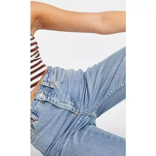 Rifle Topshop High Rise Mom strihu, Bleach Blue, W30 L30 EUR 40