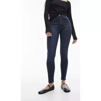 Dámske džínsy Topshop Jamie, modročierna farba, W26 L32