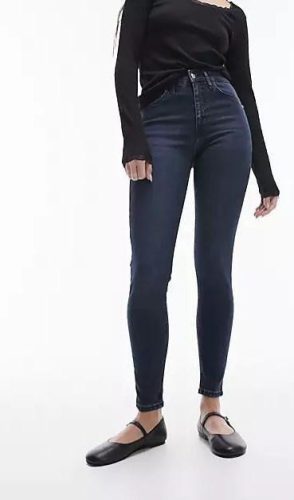 Topshop Jamie Női Farmer Kékfekete Színben W26 L32