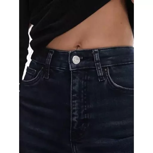 Dámske džínsy Topshop Jamie, modročierna farba, W26 L32