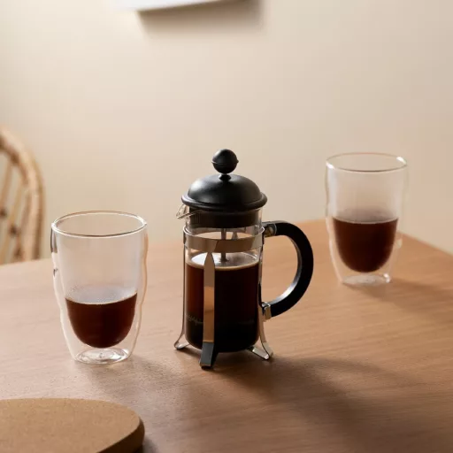 Bodum Caffettiera Fekete Franciasürgős Kávéfőző 350ml - Boroszilikát Üveg