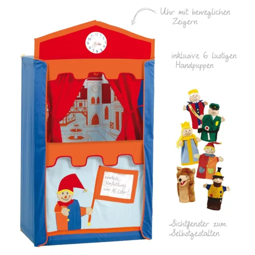 robe Bábjáték Színház Gyerekeknek, Fa Bábokkal, Kézi Működtetésű, Hercegnős Stílusban, 115 cm Magas, Plüss és Textil Anyagból