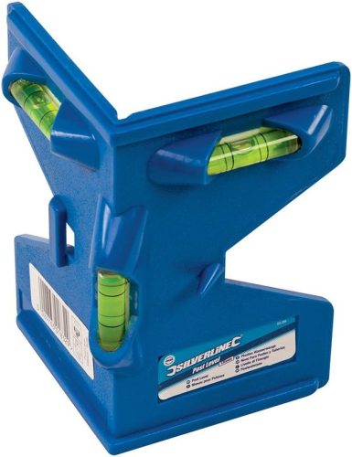 Silverline SL05 Nivelă magnetică cu stâlp 135 mm - Nivelă multicoloră din plastic pentru stâlpi de gard, cutii poștale
