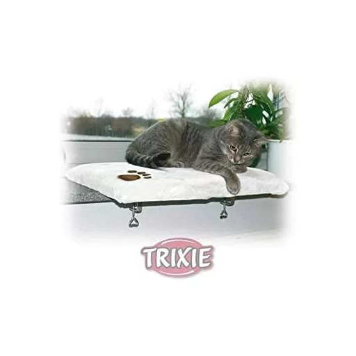 TRIXIE Ablakpárkány Lépcsőfok Macskáknak 51x36 cm Világosszürke - 1 Stück (1er Pack), White/Flyaway Orchid