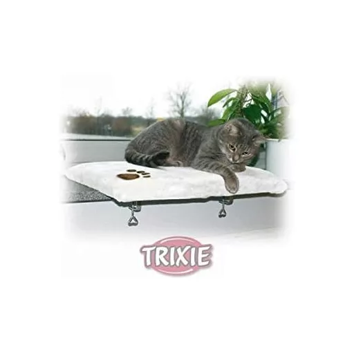 TRIXIE Ablakpárkány Lépcsőfok Macskáknak 51x36 cm Világosszürke - 1 Stück (1er Pack), White/Flyaway Orchid