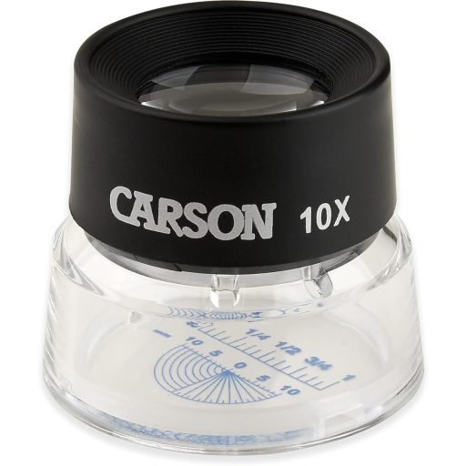 Lupă Carson 10x cu stativ și scală de măsurare