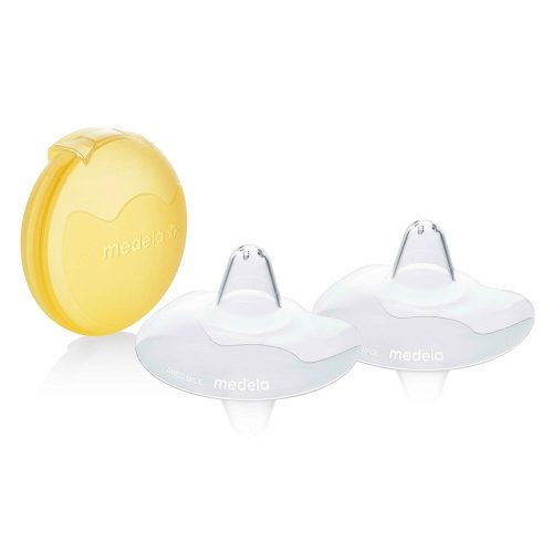 Medela Contact Mellbimbóvédő Tárolódobozzal L-es Méret - Szilikon Anyagú BPA-mentes Szoptatási Segédeszköz Érzékeny Mellbimbókhoz
