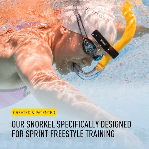 FINIS Freestyle Center-Mount Sznorkel Sárga - Úszáshoz Technika és Testtartás Fejlesztéshez