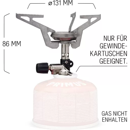 PRIMUS Express Gázfőző Kemping Túrázás Outdoor Főzőlap Izobután Gáz Rozsdamentes Acél Ezüst 96g