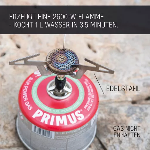 PRIMUS Express Gázfőző Kemping Túrázás Outdoor Főzőlap Izobután Gáz Rozsdamentes Acél Ezüst 96g