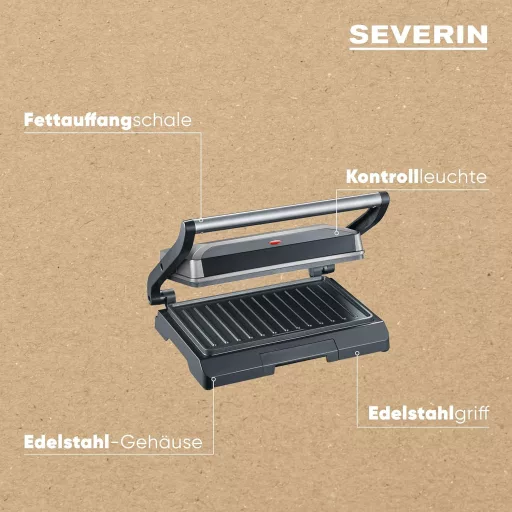 Severin 800W multifunkciós kompakt grillsütő elektromos
