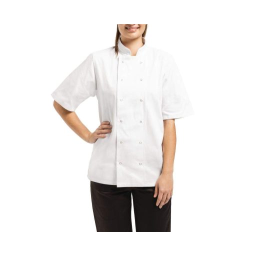 Jachetă de bucătar cu mânecă scurtă albă Whites Chefs Clothing Vegas