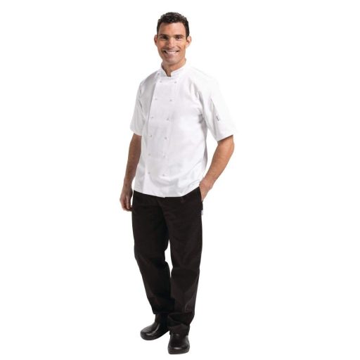 Jachetă de bucătar cu mânecă scurtă albă Whites Chefs Clothing Vegas
