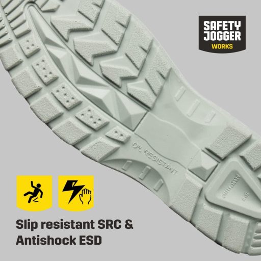 SAFETY JOGGER Acélcsúszású Munkavédelmi Klumpa Fehér Uniszex Konyhai Cipő