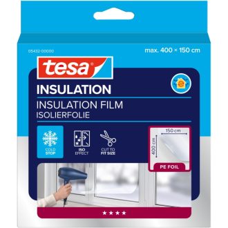   Folie termoizolantă pentru ferestre tesa, transparentă, 4m x 1,5m, cu bandă adezivă inclusă