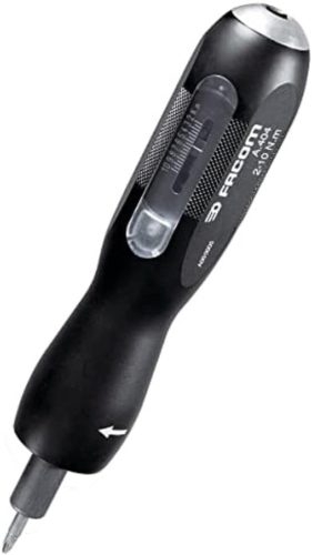Cheie dinamometrică Facom A.404 cu vernier, interval 2-10 Nm - Instrument de măsură metric precis, cu mâner ergonomic din cauciuc și metal.