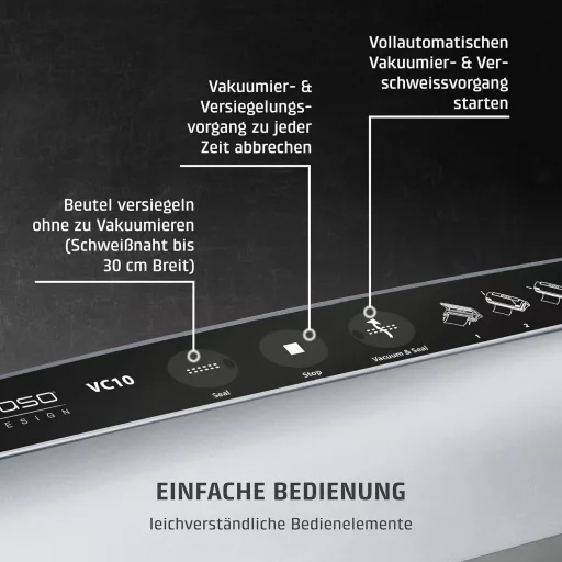 CASO VC10 vákuumozó gép - Stiftung Warentest nyertes, 30cm hegesztés, 10 fóliatáska