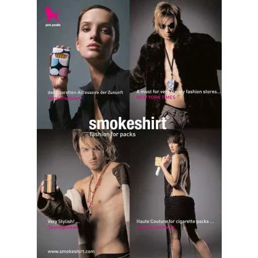 Smokeshirt 23-25 darabos, rózsaszín uszkár mintás cigarettatartó(XL)
