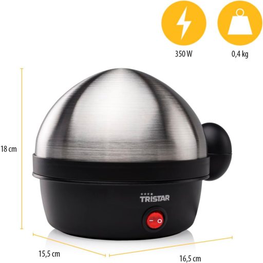 Tristar EK-3076 Tojásfőző 7 tojáshoz rozsdamentes acél fekete