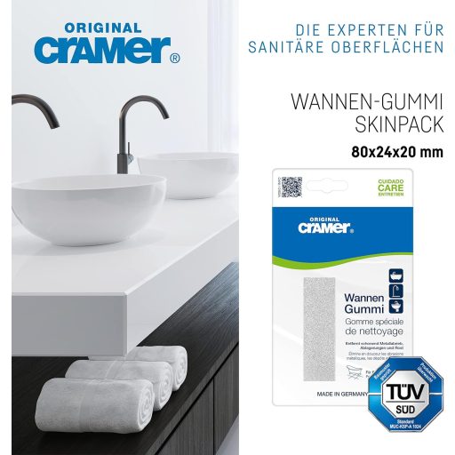 Radieră Cramer pentru curățat cada, îndepărtează depunerile persistente.