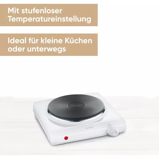 SEVERIN elektromos főzőlap 18,5 cm-es sütőfelülettel, fokozatmentes hőmérséklet-szabályozás