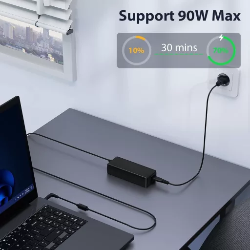 SUNYDEAL Încărcător Universal Laptop 90W pentru HP Lenovo ASUS Acer Dell Medion Adaptor 19-20V cu 15 Conectori