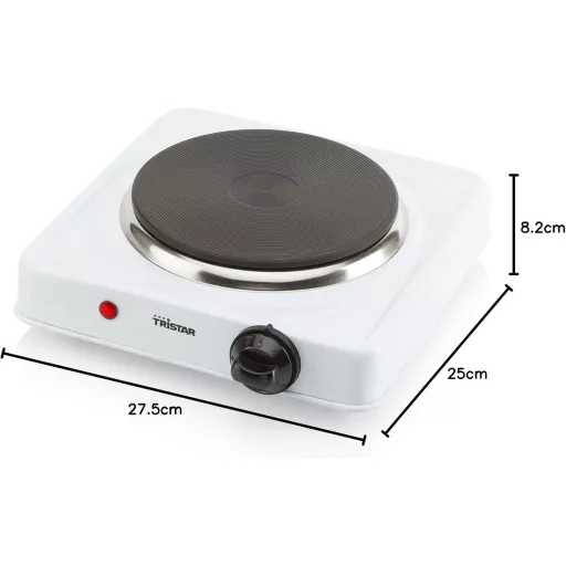Tristar Elektromos Főzőlap 1000W Termosztáttal Rozsdamentes Acél 15cm