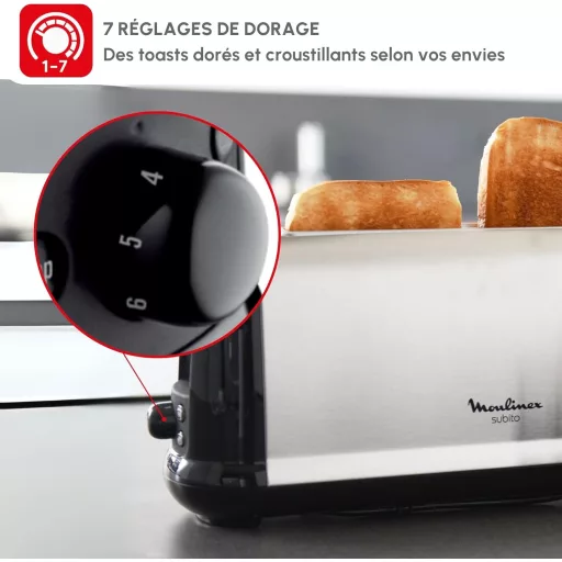 Moulinex Subito 1000W rozsdamentes kenyérpirító