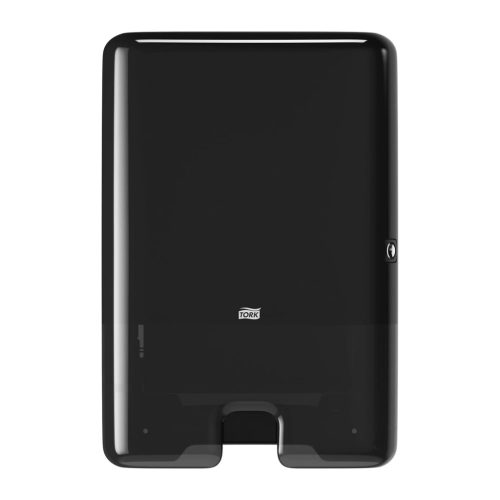 Dozator de prosoape de hârtie Tork Xpress H2 - Negru, suport de perete pentru prosoape cu eliberare individuală, design Elevation, plastic, pentru baie, toaletă
