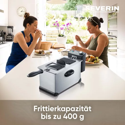 Severin FR 2431 Mélysütő 2000W 3L Rozsdamentes Acél Fekete
