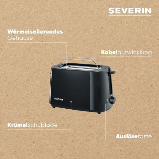 SEVERIN Automata Kenyérpirító 700W Rozsdamentes Bun Toasting Funkcióval