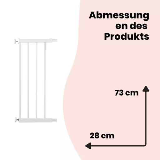 Safety 1st lépcsőkapu bővítés 28 cm fehér - összecsukható kapukhoz - 28 cm, White, Metal gate extension