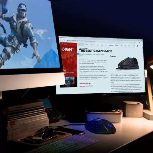 UtechSmart Venus Gamer Egér 12 Programozható Gombbal, 16400 DPI Lézeres Érzékelő, Állítható RGB Világítás, MMO Játékokhoz, PC Kompatibilis