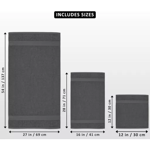 Utopia Towels 8 részes pamut törölköző szett szürke 2 fürdő 2 kéz 4 mosóruha