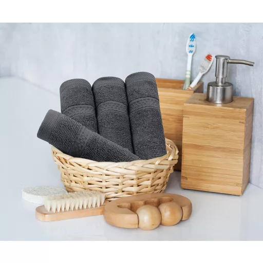 Utopia Towels 8 részes pamut törölköző szett szürke 2 fürdő 2 kéz 4 mosóruha
