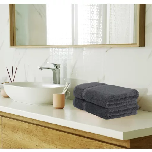 Utopia Towels 8 részes pamut törölköző szett szürke 2 fürdő 2 kéz 4 mosóruha