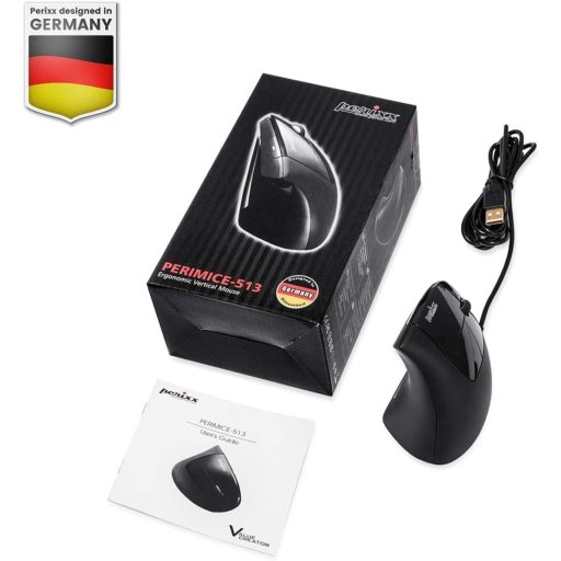 Perixx PERIMICE-513 Ergonomikus Függőleges Egér Jobbkezes 1000/1600 DPI