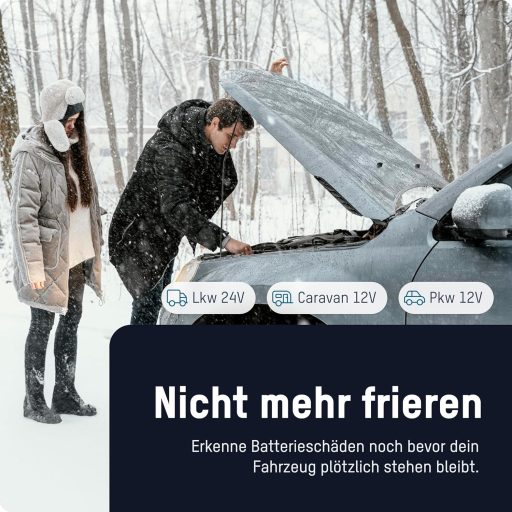 ANSMANN Power Check 12/24V feszültségmérő autó akkumulátor teszter LED kijelzővel