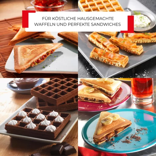 Tefal SW852D Snack Collection 2az1ben grill és szendvicssütő, 700W, cserélhető lemezek