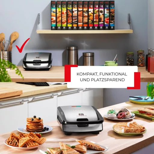 Tefal SW852D Snack Collection 2az1ben grill és szendvicssütő, 700W, cserélhető lemezek