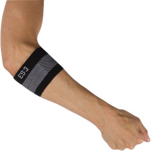 Bandaj elastică pentru cot Orthosleeve ES3 - Negru, Mărimea S | Tehnologie de compresie în 3 zone | Pentru epicondilită (cotul tenismenului)