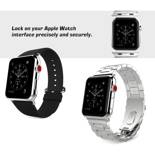 MoKo Kovové adaptéry na remienok pre hodinky Apple Watch Ultra 2/SE/Series 9-1 - Kompatibilné s veľkosťami 49/45/44/42/41/40/38 mm