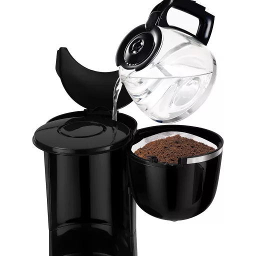 Tefal CM3408 Mini sklenený kávovar 600 W, 6 šálok, čierna/nerezová oceľ