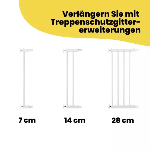 Safety 1st Automatikus Biztonsági Kapu Lépcsőhöz, Önzáró, Fúrás Nélkül, 61-136 cm, Fehér - Auto Close Metal