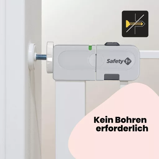 Safety 1st Automatikus Biztonsági Kapu Lépcsőhöz, Önzáró, Fúrás Nélkül, 61-136 cm, Fehér - Auto Close Metal